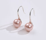 Pink Pearl Sterling Silver Drop Earrings
