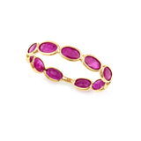 Oval Ruby Horizontal Band, Yellow Gold