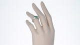 Round Emerald and Diamond Cocktail Ring, Platinum