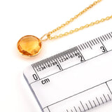 Round Semi-Precious Gemstone Pendant, 18K Yellow Gold