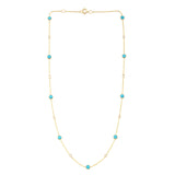 Gemstone Necklace with Diamond Rose Cuts, 18 Karat Gold