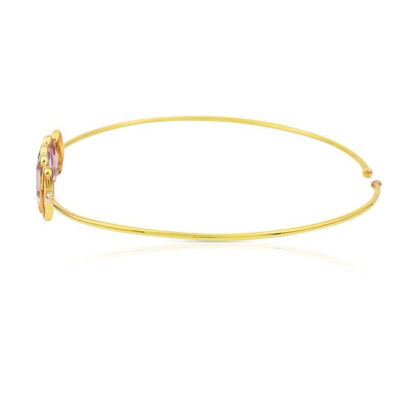 Mixed Cut Multi-Sapphire Bangle, 18K