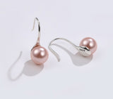 Pink Pearl Sterling Silver Drop Earrings