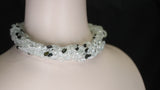 Genuine & Natural Aquamarine Faceted Tumbled Beads with Tourmaline Choker Necklace