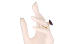 Carved Floral Amethyst Ring with Diamonds