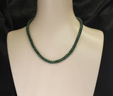 Genuine & Natural Deep Green Fine Emerald Plain & Smooth Beads Necklace