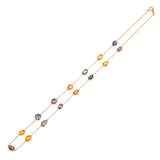 Mixed Cut Blue Sapphire Necklace, 18 Karat Gold