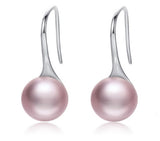 Pink Pearl Sterling Silver Drop Earrings