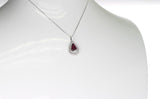 Certified 2.03 carat No Heat Vivid Red Mozambique Ruby and Diamond Pendant, Platinum