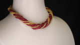 Genuine & Natural Red Spinel and Yellow Sapphire Faceted Beads Choker Necklace