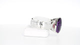 Exceptional Pentagonal Amethyst with Rubies and Diamonds, Cuff Bracelet, Palladium