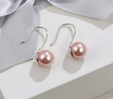 Peach Pearl Sterling Silver Drop Earrings