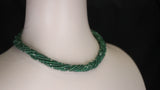 Genuine & Natural Faceted Emerald Beads with Pearls Choker Necklace, 18 Karat