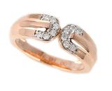 Double C Diamond Band, 14K Rose Gold