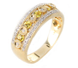 Yellow Sapphire and Diamond Circular-Designed Ring, 14K Gold