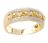 Yellow Sapphire and Diamond Circular-Designed Ring, 14K Gold