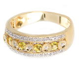 Yellow Sapphire and Diamond Circular-Designed Ring, 14K Gold