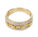 Yellow Sapphire and Diamond Circular-Designed Ring, 14K Gold