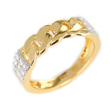 Yellow Gold Knot Ring with Diamonds, 14K