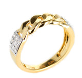 Yellow Gold Knot Ring with Diamonds, 14K