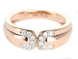 Double C Diamond Band, 14K Rose Gold