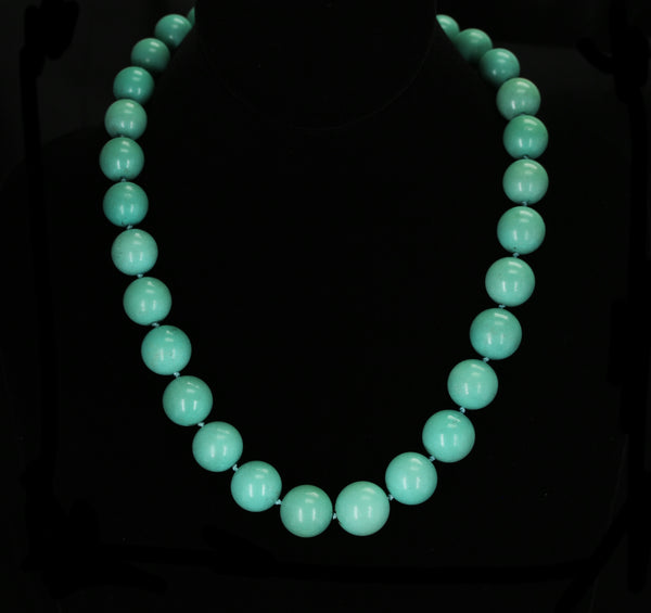 Large Iranian Turquoise Beads Necklace