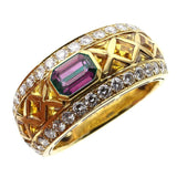 Alexandrite Ring with Citrine and Diamonds, Signed Garrard