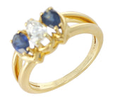 Chaumet, Paris Sapphire and Diamond Ring, 18 Karat Yellow Gold