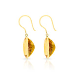 Citrine Oval Shape Dangling Earrings made in 18 Karat Yellow Gold.