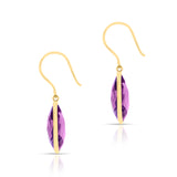 Amethyst Pear Shape Dangling Earrings made in 18 Karat Yellow Gold.