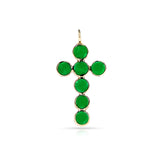 Gemstone Cabochon Cross Pendant, 18K Yellow Gold