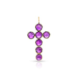 Gemstone Cabochon Cross Pendant, 18K Yellow Gold