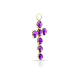 Gemstone Cabochon Cross Pendant, 18K Yellow Gold