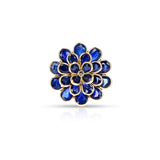 Multi Sapphire and Diamond Floral Ring, 18K Yellow Gold