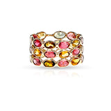 Oval Emerald Triple Layer Band, 18K Gold