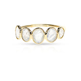 Five Stone Gemstone Cut-Stone Band, Yellow Gold