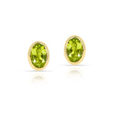 Oval Peridot Bezel-Set Studs