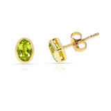 Oval Peridot Bezel-Set Studs