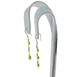 Three Stone Oval Peridot Dangling Earrings