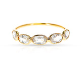 White Sapphire Half Band, 18K