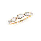 White Sapphire Half Band, 18K