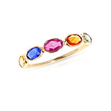 Horizontal Multi Sapphire Half Band, 18K