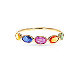 Horizontal Multi Sapphire Half Band, 18K