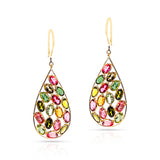 Pear Cocktail Tourmaline Earrings, 18K