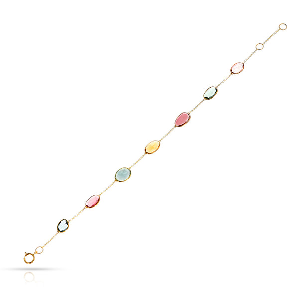 Multi-Sapphire Rose Cut Bracelet, 18K