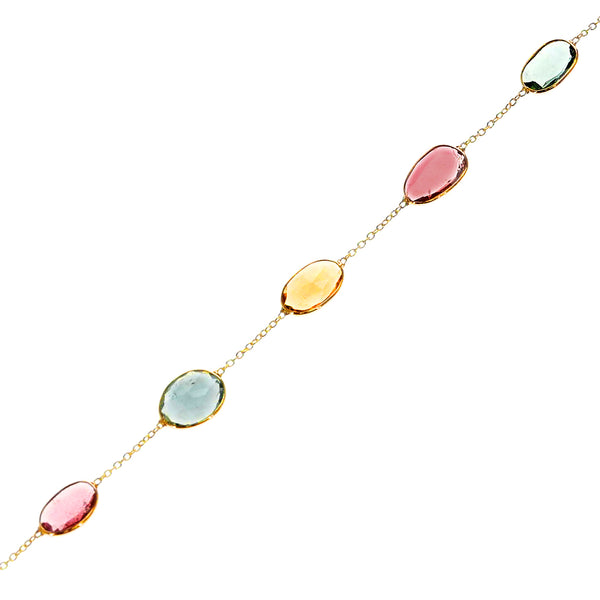 Multi-Sapphire Rose Cut Bracelet, 18K