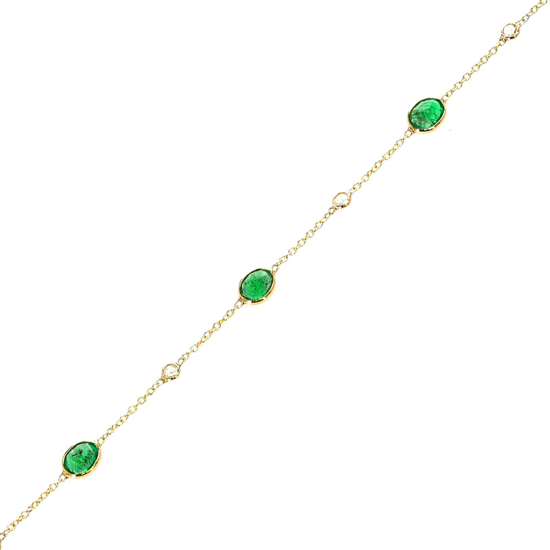 Precious Gemstone Bracelet with Diamond Rose Cut, 18k