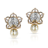 South Sea Pearl and Diamond Star Earrings