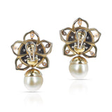 South Sea Pearl and Diamond Star Earrings