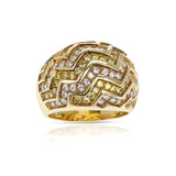 Cartier White and Yellow Diamond Zig-Zag Bombe Ring, 18K